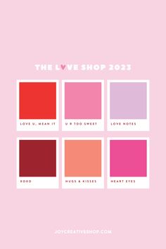 the love shop logo and color palettes