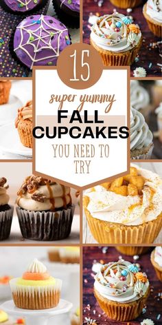 fall cupcakes with text that reads easy fall cupcake recipes Easy Fall Cupcakes, Fall Cupcake Recipes, Fall Cupcakes Recipes, Thanksgiving Cupcakes, Fall Cupcakes, Spice Cupcakes, Cupcake Flavors, Easy Cupcakes, Pumpkin Spice Cupcakes