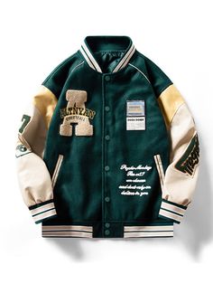 Streetwear Jackets, Varsity Jackets, Streetwear Mode, Coat Pocket, Plus Size Vintage, Style Preppy, Baseball Jacket, Mens Plus Size, Sports Jacket