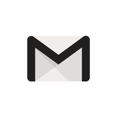 an email envelope with the letter m in it's front and bottom corner, on a white background