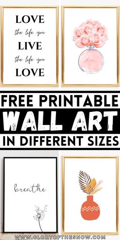 free printable wall art in different sizes