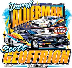 an image of two cars racing in the same direction with text underneath that reads, don't alterman scott geoffron