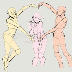 three different types of female body shapes, one in pink and the other in beige