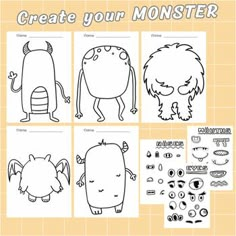 an image of monsters and other things to make them look like they are in different poses