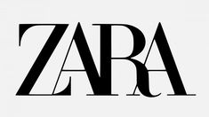 the word zara is written in black and white