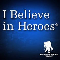 the words i believe in heroes against a blue background