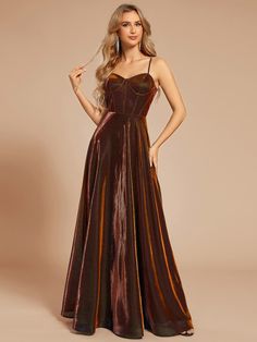 Dark Bridesmaids Dresses, Dark Orange Prom Dress, Orange Prom Dresses, A Line Prom Dress, Burnt Orange Dress, Mesh Maxi Dress, Ever Pretty, Bridesmaids Dress, A Line Prom Dresses