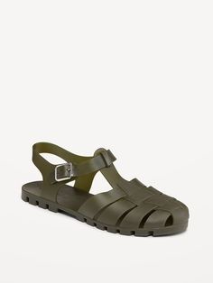 Jelly Fisherman Sandals | Old Navy French Life, Fisherman Sandals, Open Toed Heels, Foot Bed, Lug Sole, T Strap, Jelly, Old Navy, Buckle