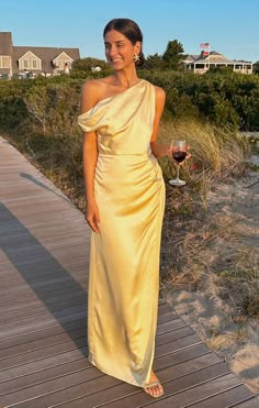 Vintage Color Bridesmaid Dresses, Silk Dress Wedding Bridesmaid, Draped Bridesmaid Dress, Fall Yellow Bridesmaid Dresses, Yellow Floral Formal Dress, Dusty Yellow Bridesmaid Dresses, Yellow Satin Dress Long, Yellow Floor Length Dress, Pale Yellow Formal Dress