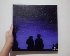 Simple Romantic Painting Ideas, Painted Box Ideas For Boyfriend, Canvas Painting For Husband, Partner Painting Ideas, Cute Love Paintings For Him, Easy Paintings For Boyfriend, Love Paintings Easy, Anniversary Canvas Painting