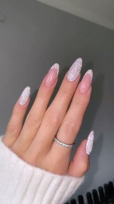 Glow Nails, Glam Nails, Sparkly Nails, Girls Nails, Xmas Nails, Classy Nails