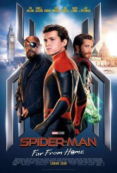 the poster for spider - man far from home