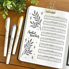 43 Amazing Habit Tracker Ideas for Your Bullet Journal - Bliss Degree Habit Tracker Bullet Journal, Bullet Journal Ideas Templates, Year At A Glance, Bullet Journal Tracker, Bullet Journal Themes, Journal Themes