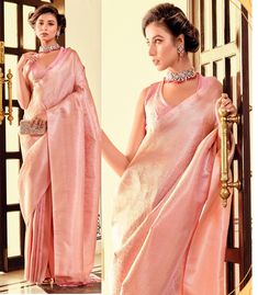 Pink Kanjivaram Silk Saree,  Saree with blouse For Women, Wedding Wear, Indian bridal, traditional bridesmaid Saree Wedding Wear Indian, Latest Silk Sarees, Indian Dresses Online, Bridesmaid Saree, Indian Wedding Outfit, Dress Traditional, Saree Style, Designer Silk Sarees, Kanjivaram Silk Saree