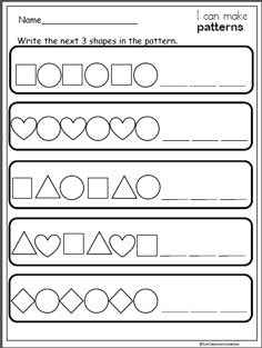 printable worksheet for kids to practice shapes and numbers in the shape of hearts