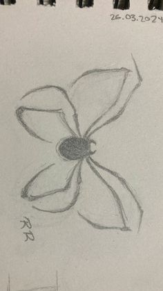 a pencil drawing of a flower on a piece of paper