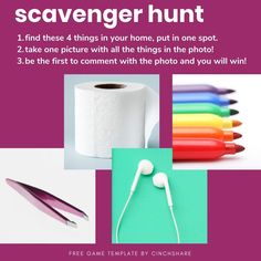 the scavenger hunt is an easy way to get kids excited about their favorite things