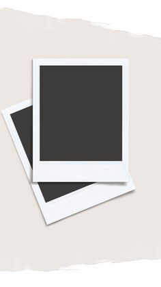 two white polaroid frames sitting side by side on top of a beige background with torn edges