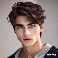 Square Jawline, Brown Straight Hair, Cute College Outfits, Male Portrait Poses, Ideal Boyfriend, Character Inspiration Male, Fantasy Hair