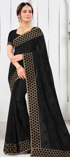 Black and Grey color Saree in Art Silk, Silk fabric with Embroidered, Resham, Stone, Thread work Grey Color Saree, Saree In Black, Resham Work, Traditional Saree, Traditional Sarees, Thread Work, Grey Color, Silk Fabric, Colorful Art