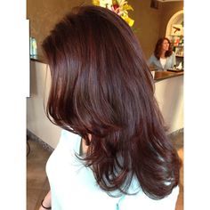 Burgandy Brown Hair, Red Hair On Asian Women, Dark Red And Brown Hair, Dyed Hair Inspiration For Brunettes, Brown With Red Hair, Mahogany Hair Color Brown, Brown Hair With Purple Undertones, Chocolate Brown Hair With Red Tint, Red Tinted Brown Hair