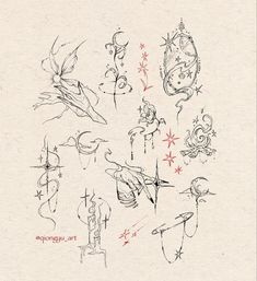 an image of various tattoos drawn on paper