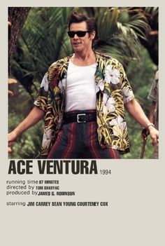 an advertisement for ace ventura starring in the movie