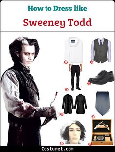 an image of how to dress like sweeney todd from the addams movie