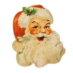 a close up of a santa claus face on a white background