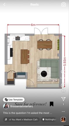 the floor plan for a small apartment is shown in this screenshote screen shot