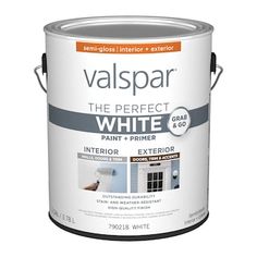 a white paint with the words valpsparr on it and an orange stripe