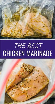 the best chicken marinade is in a plastic bag and it's ready to be cooked