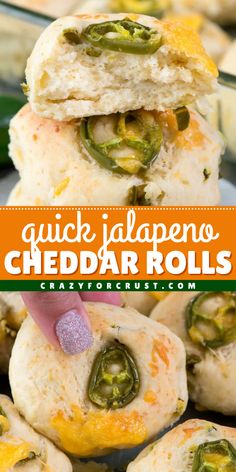 These soft and fluffy dinner rolls are a Thanksgiving side dish to impress! Everyone will love these Quick Jalapeno Cheddar Rolls. They're so delicious! Put these cheesy jalapeno rolls on your Thanksgiving dinner recipes! Jalapeno Cheese Rolls, Jalapeno Cheddar Buns, Jalapeño Cheddar Rolls, Salted Honey Butter Jalapeño Cheddar Rolls, Quick Jalapeno Cheese Bread, Jalapeño Cheddar Yeast Bread, Fluffy Dinner Rolls