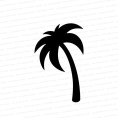 a black and white silhouette of a palm tree