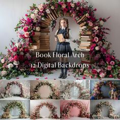 book floral arch 12 digital backdrops for photoshopping, photography and photo overlaying