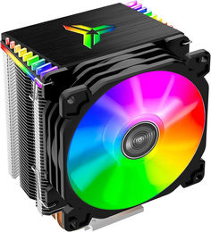 an image of a computer cpu with rainbow colors on the front and side panels,