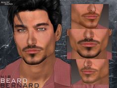 an animated image of a man's face with different facial shapes and hair colors