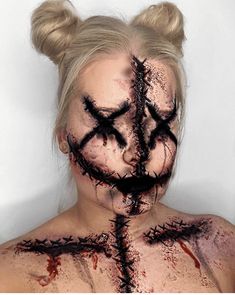 Face Art Makeup Halloween, Scary Halloween Make Up Horror, Horror Makeup Scary, Haunt Makeup Ideas, Special Fx Makeup Ideas Halloween, Halloween Face Makeup Scary, Special Effect Halloween Makeup, Special Effects Makeup Ideas Horror, Horror Makeup Ideas Special Effects