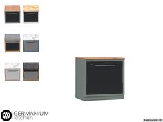 an image of kitchen furniture with different colors