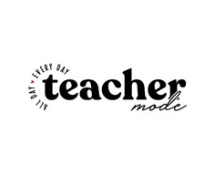 the words teacher mode are black and white