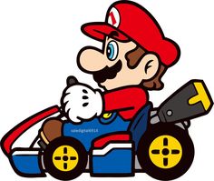 an image of mario on a toy car