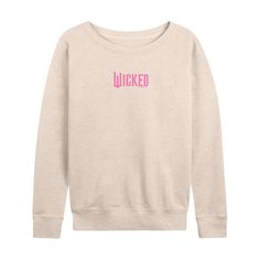 Wicked - Pink Logo - Women's French Terry Pullover Sweatshirt Wicked Logo, Graphic Sweaters, Pink Logo, Pink Sweatshirt, Long Sleeve Tee, Graphic Hoodies, Pullover Sweatshirt, Black Hoodie, French Terry