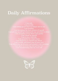 a pink circle with the words daily affirmations on it