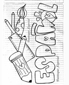 a black and white drawing of scissors, pencils, and paper with the words back to school written on it