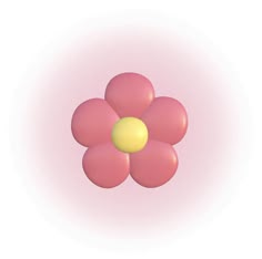 a pink and yellow flower floating in the air