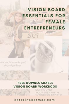 Get inspired with vision board ideas that speak to your business goals and life aspirations. Perfect for female entrepreneurs looking to manifest success! Quarterly Planner, Manifest Success, Digital Board, Vision Board Ideas