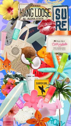 the collage is made up of many different items and things that are grouped together