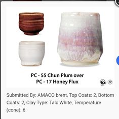 an image of three different vases on the app store's iphone page, with text describing which one is for each item