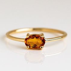 14K Gold Oval Birthstone Ring | Local Eclectic – local eclectic Citrine Cluster, November Birthstone Ring, Local Eclectic, Birthday Gift Ring, Handmade Engagement Rings, Solid Gold Band, Gemstone Engagement, Citrine Ring, Natural Citrine