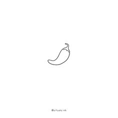 a black and white drawing of a chili pepper